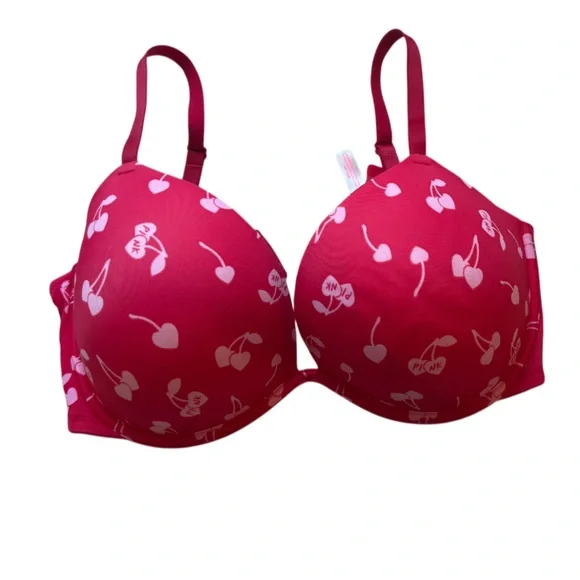 PINK Victoria's Secret Vibrant Push Up Red Bra - Picture 1 of 4